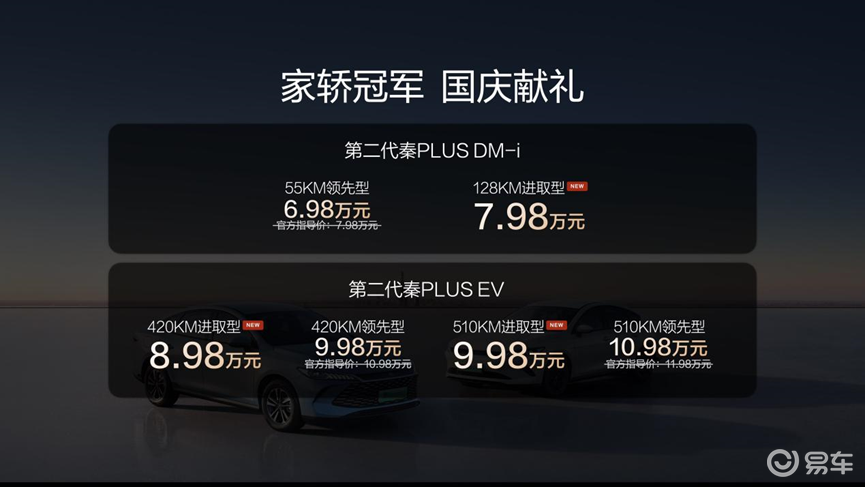 6.98万起， 第二代秦PLUS DM-i进取型上市