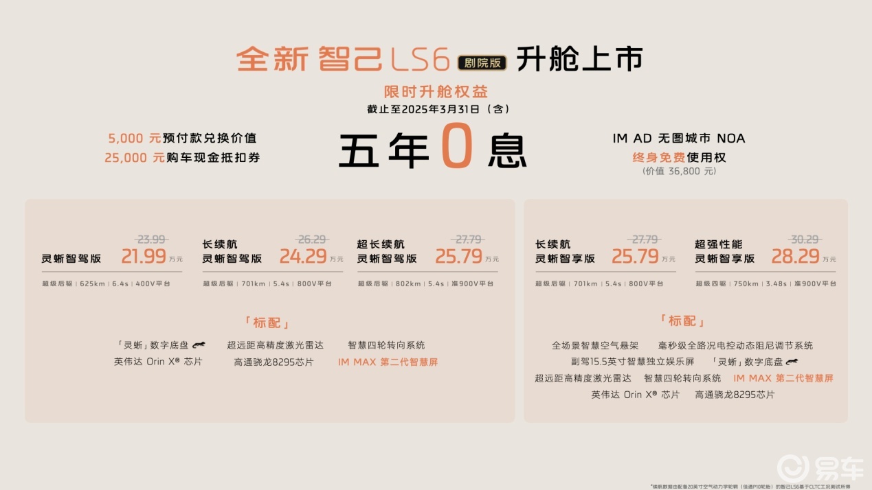 全新智己LS6剧院版上市 满配升级重新定义价值标杆