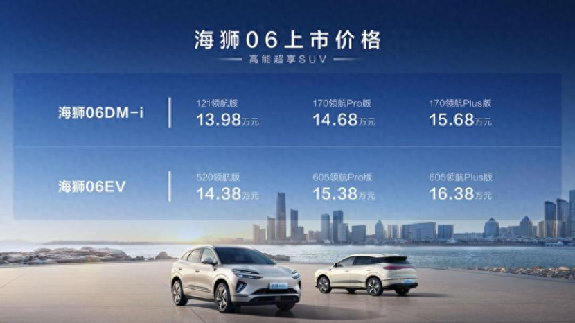 比亚迪海狮06正式上市：13.98万起，开启高能超享出行时代
