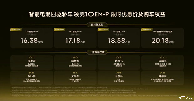 限时优惠价16.38万元起 领克10 EM-P正式上市