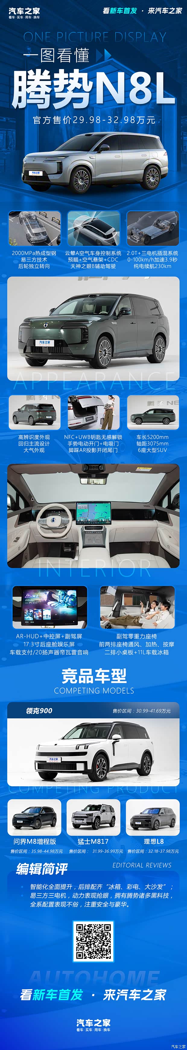 售29.98万起 腾势N8L正式上市 全系标配易三方/天神之眼B/云辇-A