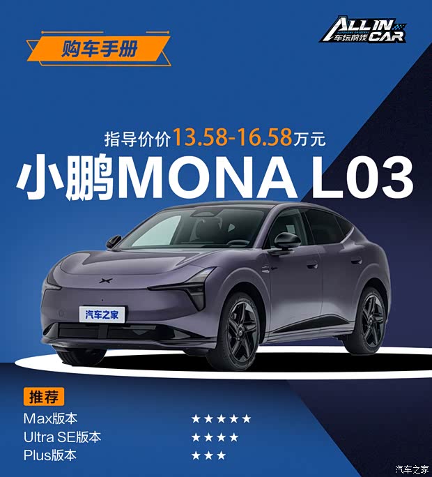 Max版本就够了！小鹏MONA L03购车手册