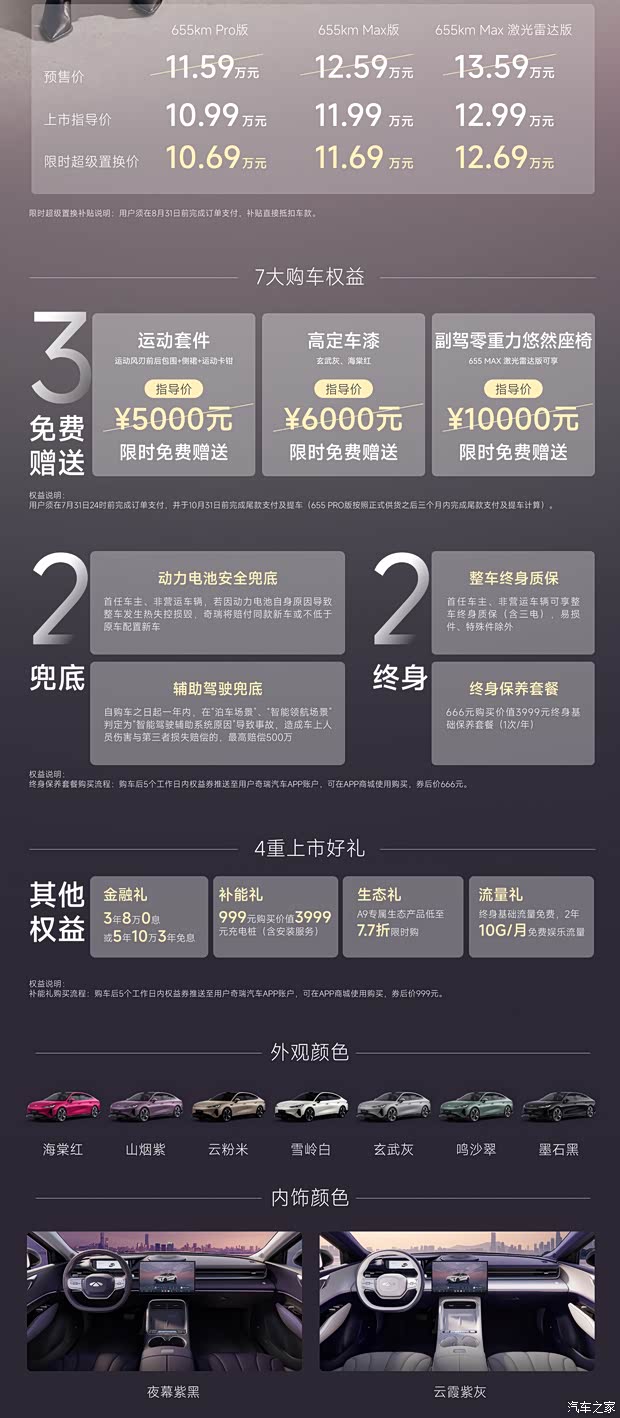 最美奇瑞车来了？奇瑞风云A9上市 置换价10.69万起 全系续航655km